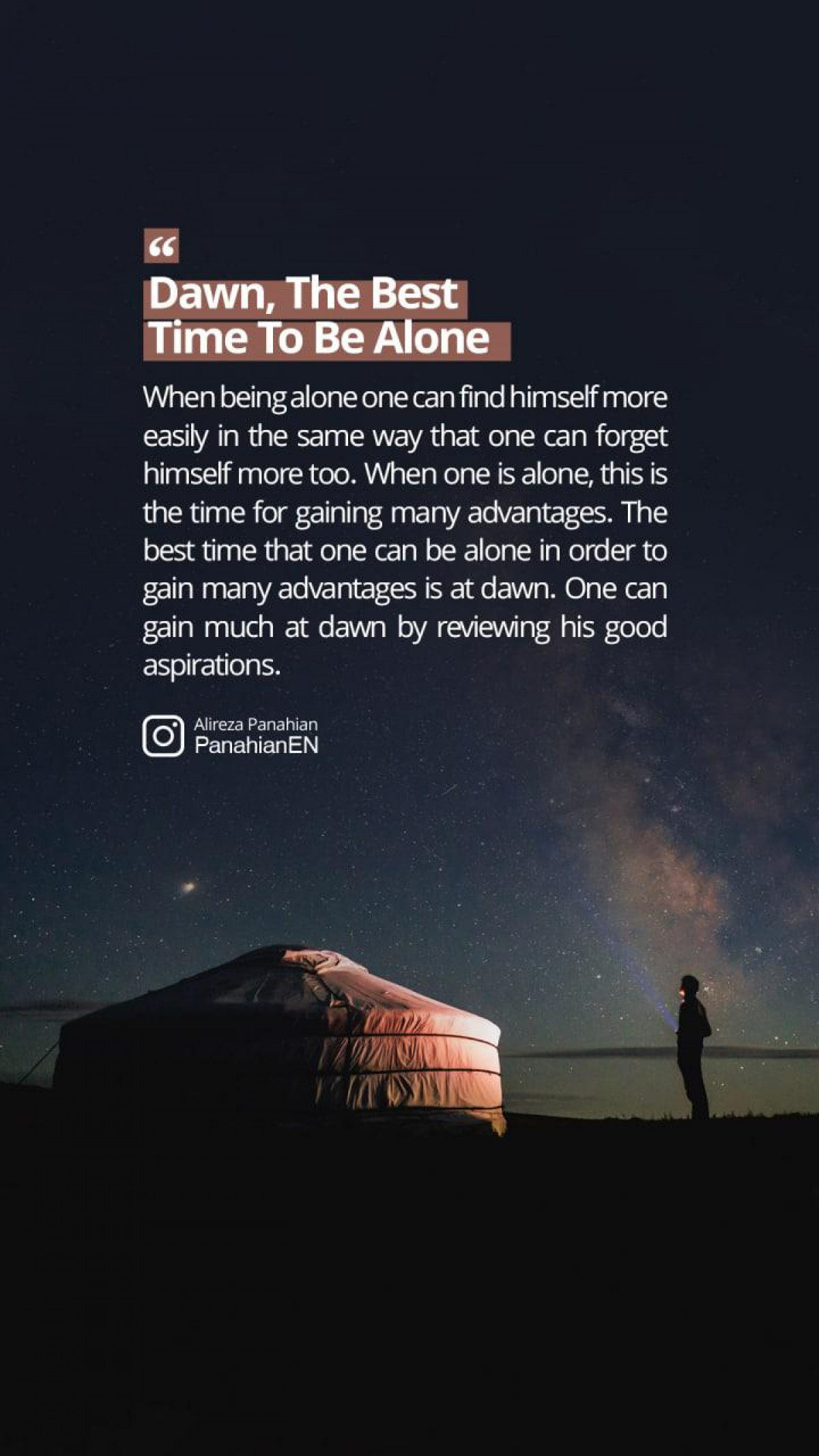 Dawn, the best time to be alone