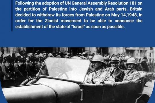 Following the adoption of UN General Assembly Resolution 181 on the partition of Palestine into Jewish and Arab parts