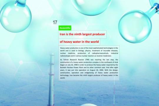 Iran is the ninth largest producer of heavy water in the world