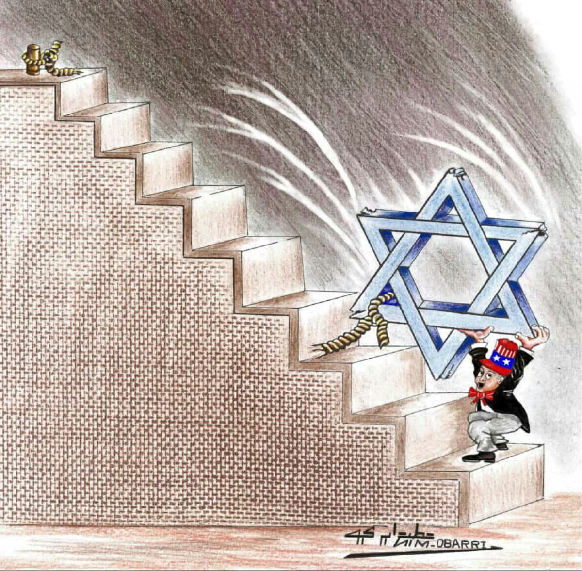 كاريكاتير / انحدار وضعف الكيان الإسرائيلي داخلياً واقتصادياً وعسكرياً
