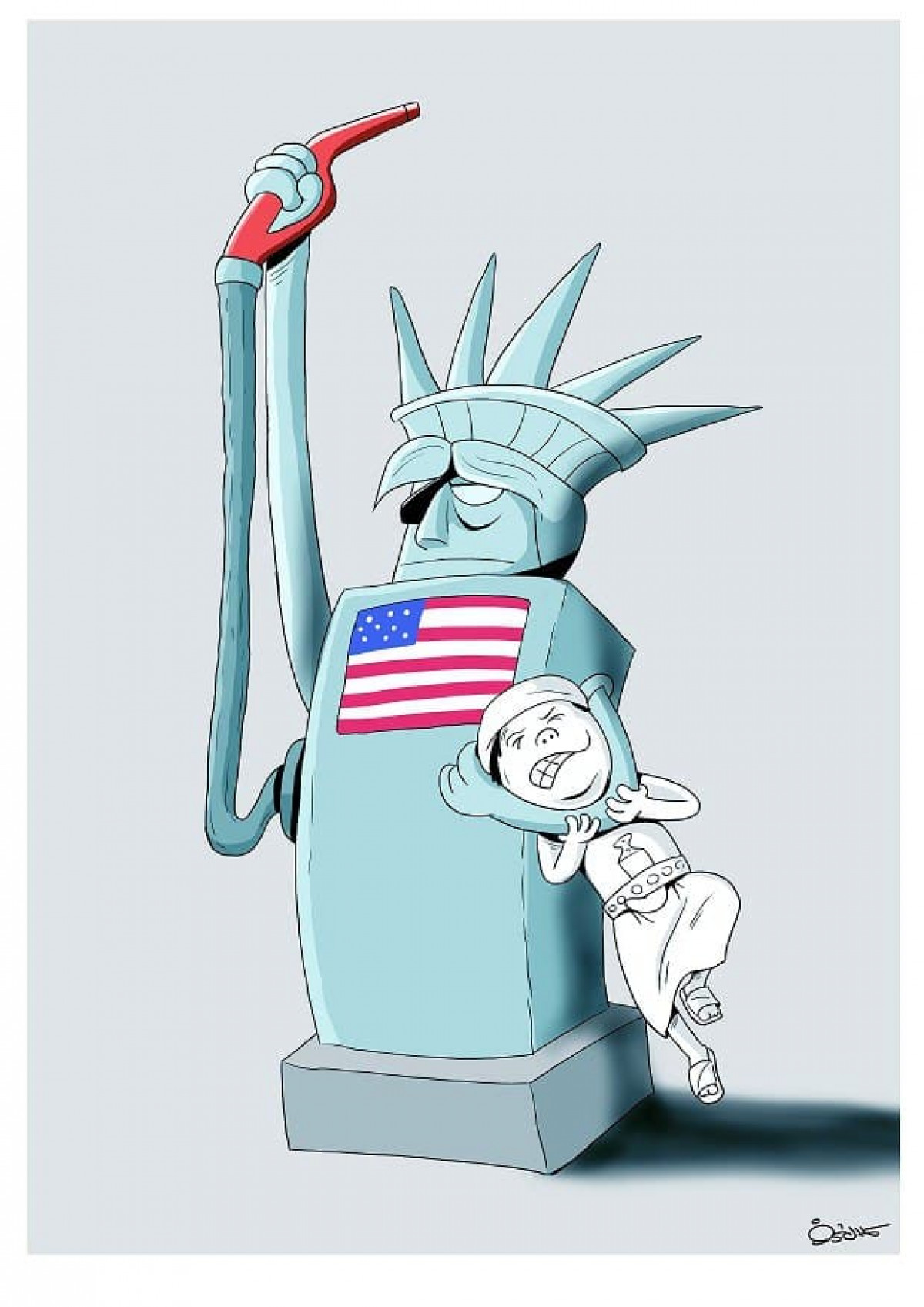 كاريكاتير / أمريكا تقتل وتحاصر الشعب اليمني