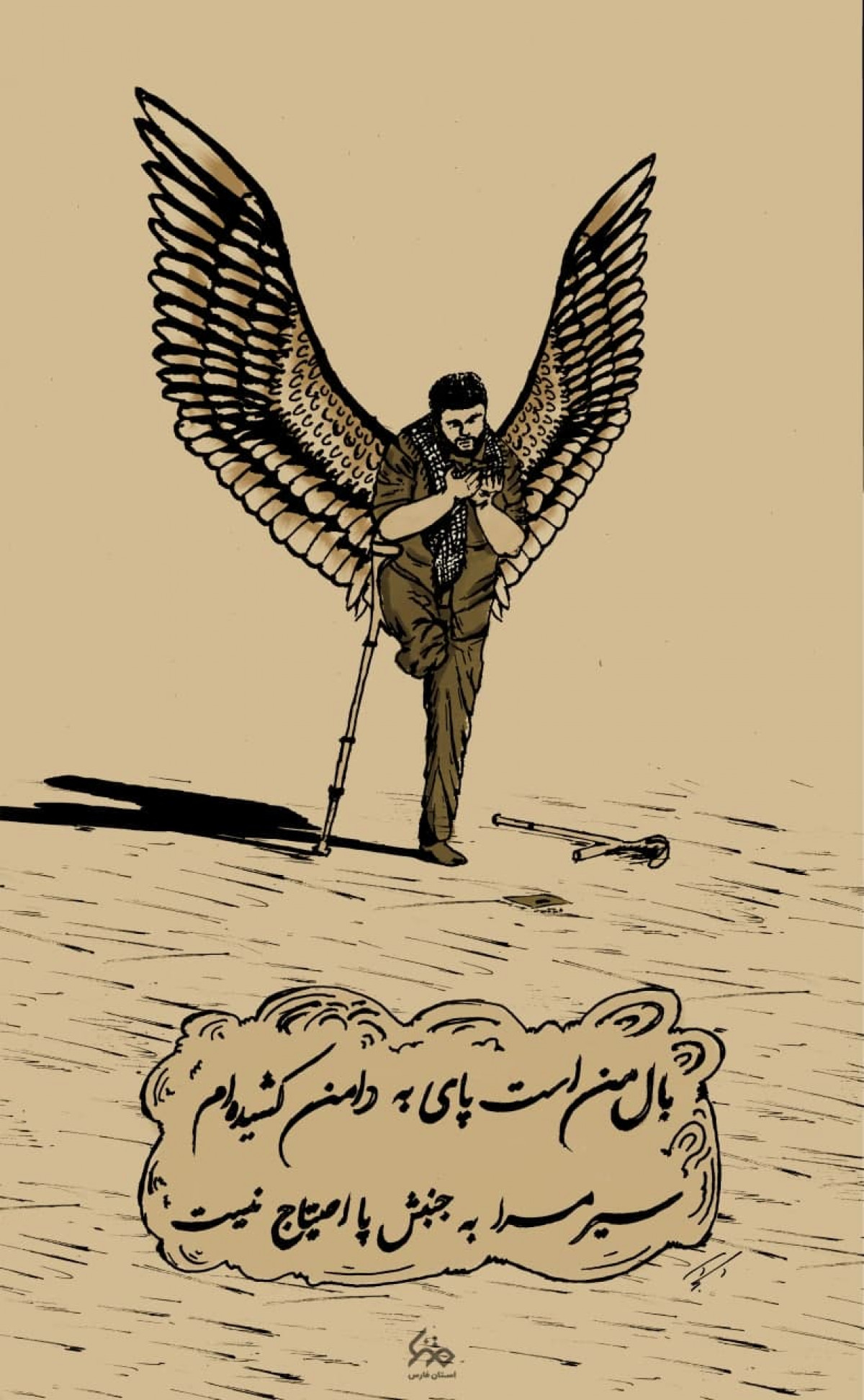 بال من است ولی به دامن کشیده ام