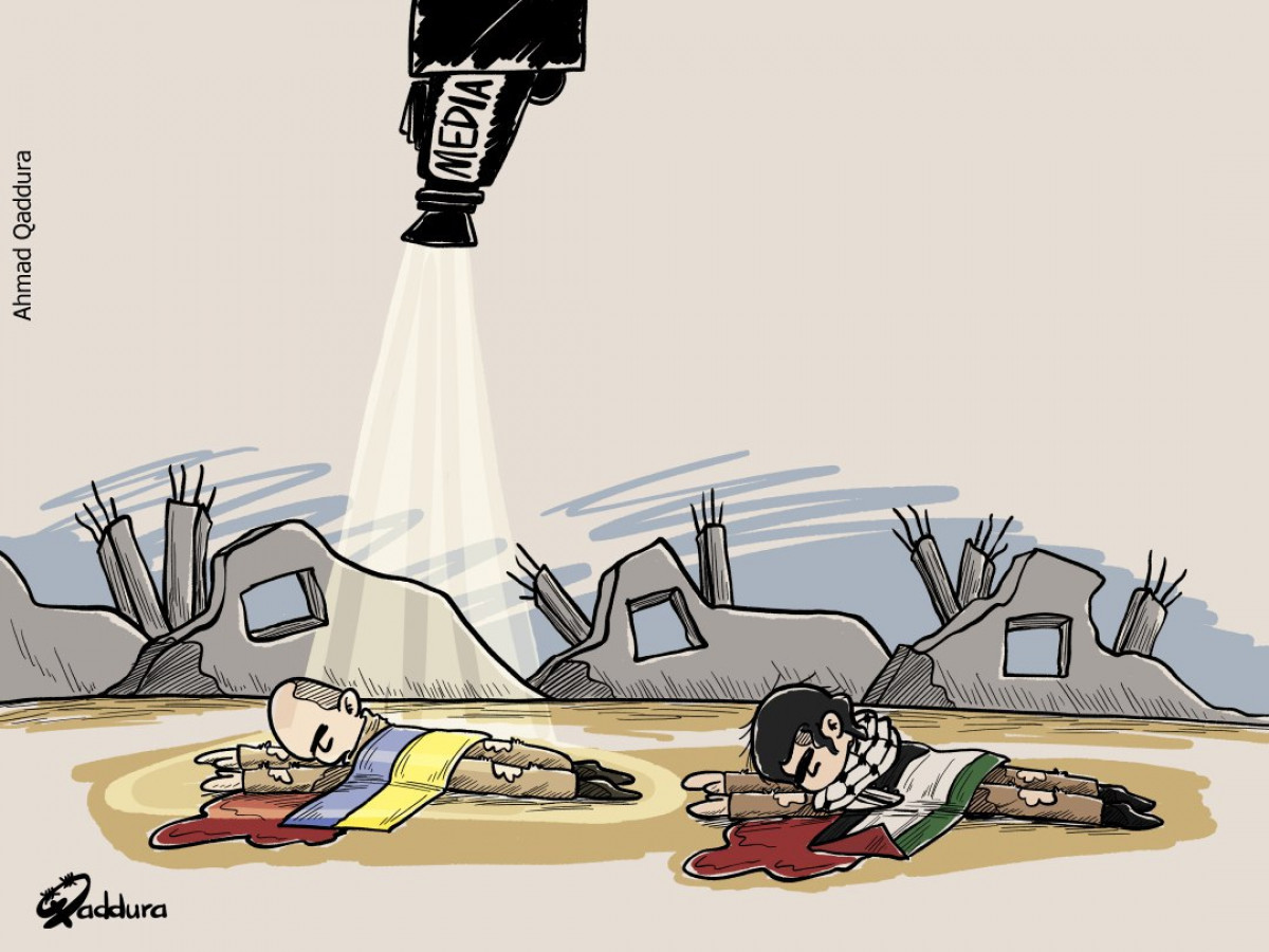 كاريكاتير / حرب وازدواجية معايير المجتمع الدولي