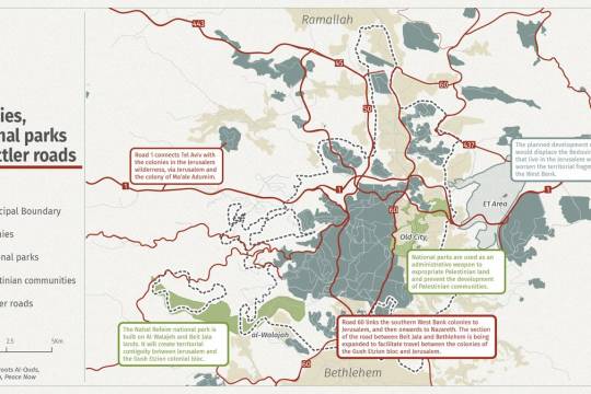 The following map illustrates the different colonial projects that are implemented in Jerusalem
