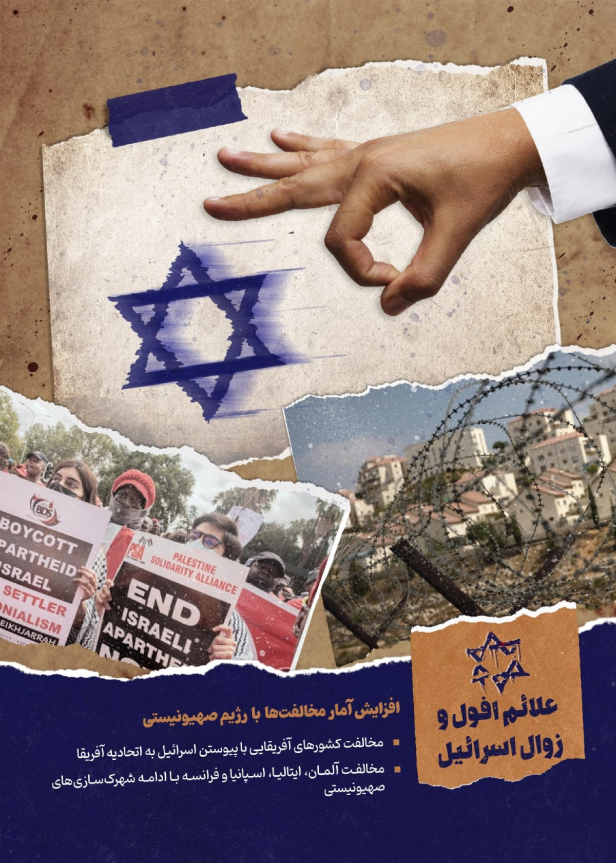 علائم افول و زوال اسرائيل : افزایش آمار مخالفتها با رژیم صهیونیستی