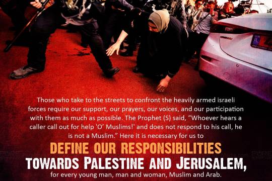 define our responsibilities towards Palestine and Jerusalem