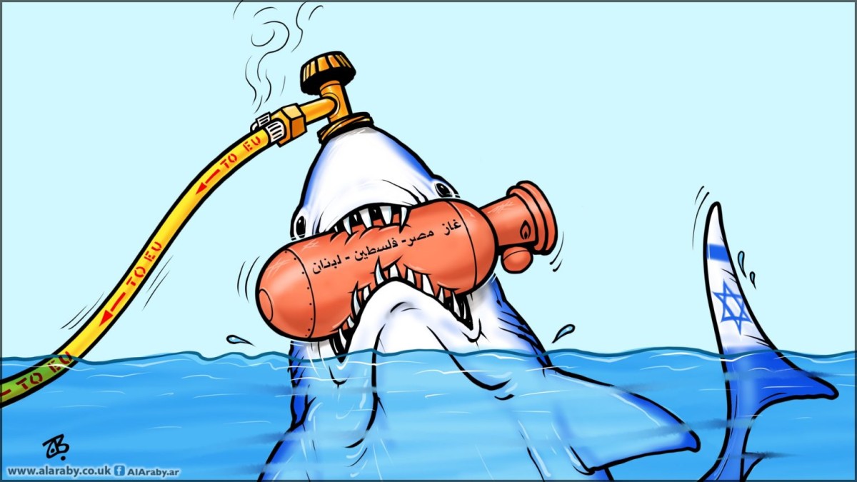 كاريكاتير / غاز الكيان الصهيوني الى اوروبا