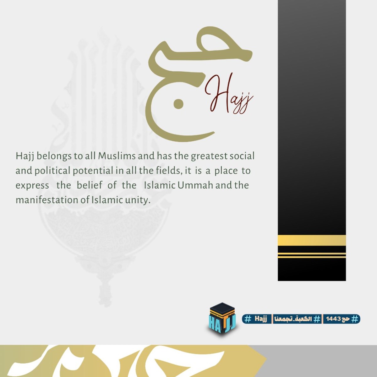 hajj belongs to all Muslims and has the greatest social and political potential in all the fields