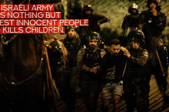 the Israeli army does nothing but arrest innocent people and kills children