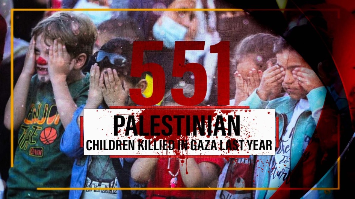 Palestinian children killied in Gaza last year