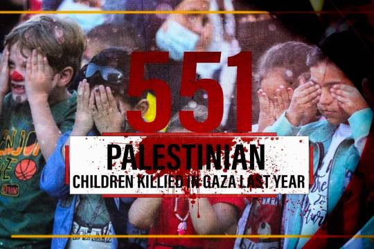 Palestinian children killied in Gaza last year