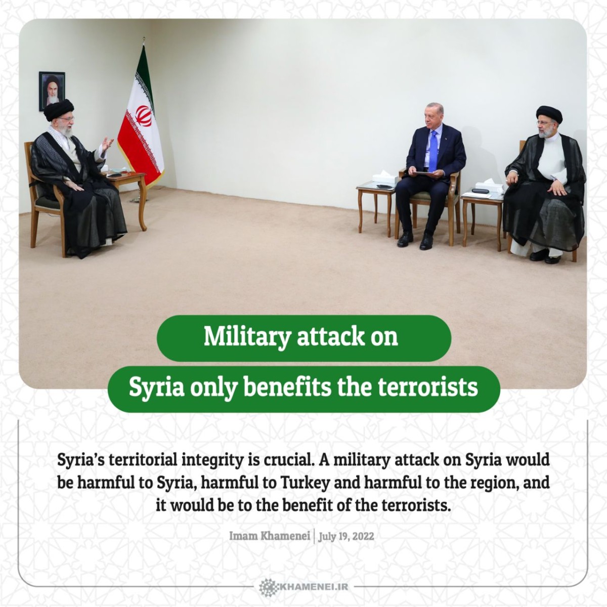 Military attack on Syria only benefits the terrorists