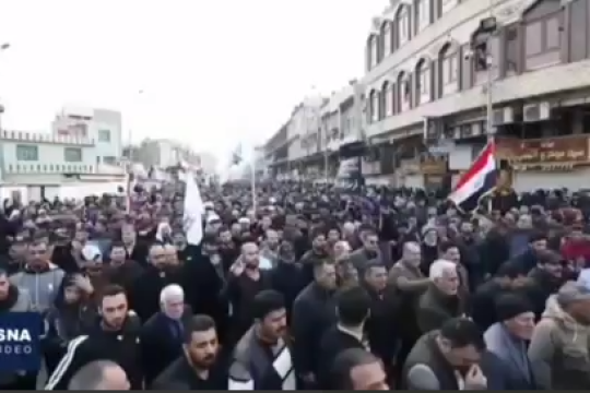 حضور مردم عراق در مراسم تشییع پیکر مطهر شهید سلیمانی در کاظمین