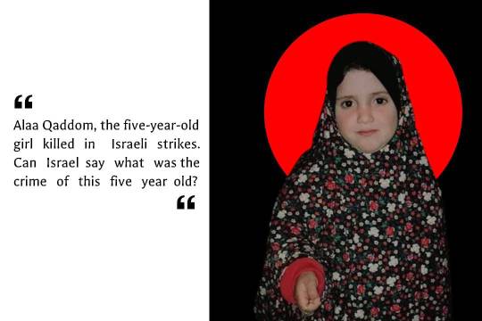 Alaa Qaddom, the five-year-old girl killed in Israeli strikes