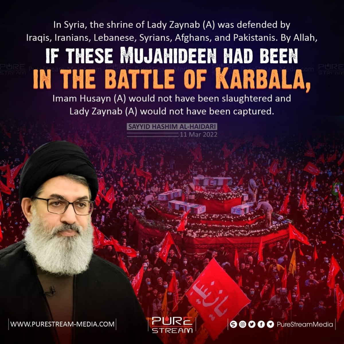 In Syria, the shrine of Lady Zaynab (A) was defended by Iraqis, Iranians, Lebanese, Syrians, Afghans, and Pakistanis