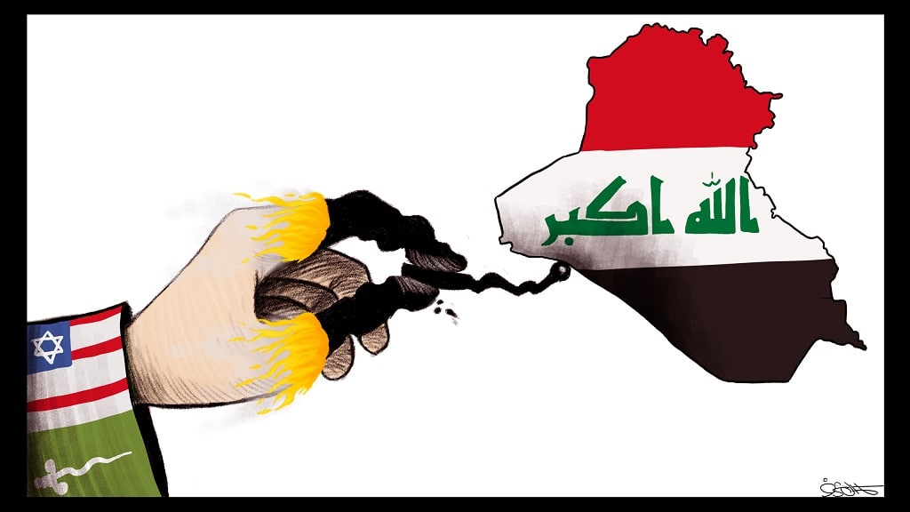 كاريكاتير /  نار الفتنة في العراق يلتهم أيدي المتمردين الفتنة