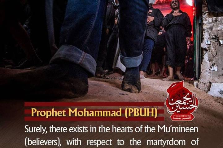 Surely there exists in the hearts of the mumineen with respect to the martyrdom of hussain (a.s) a heat that never subsides