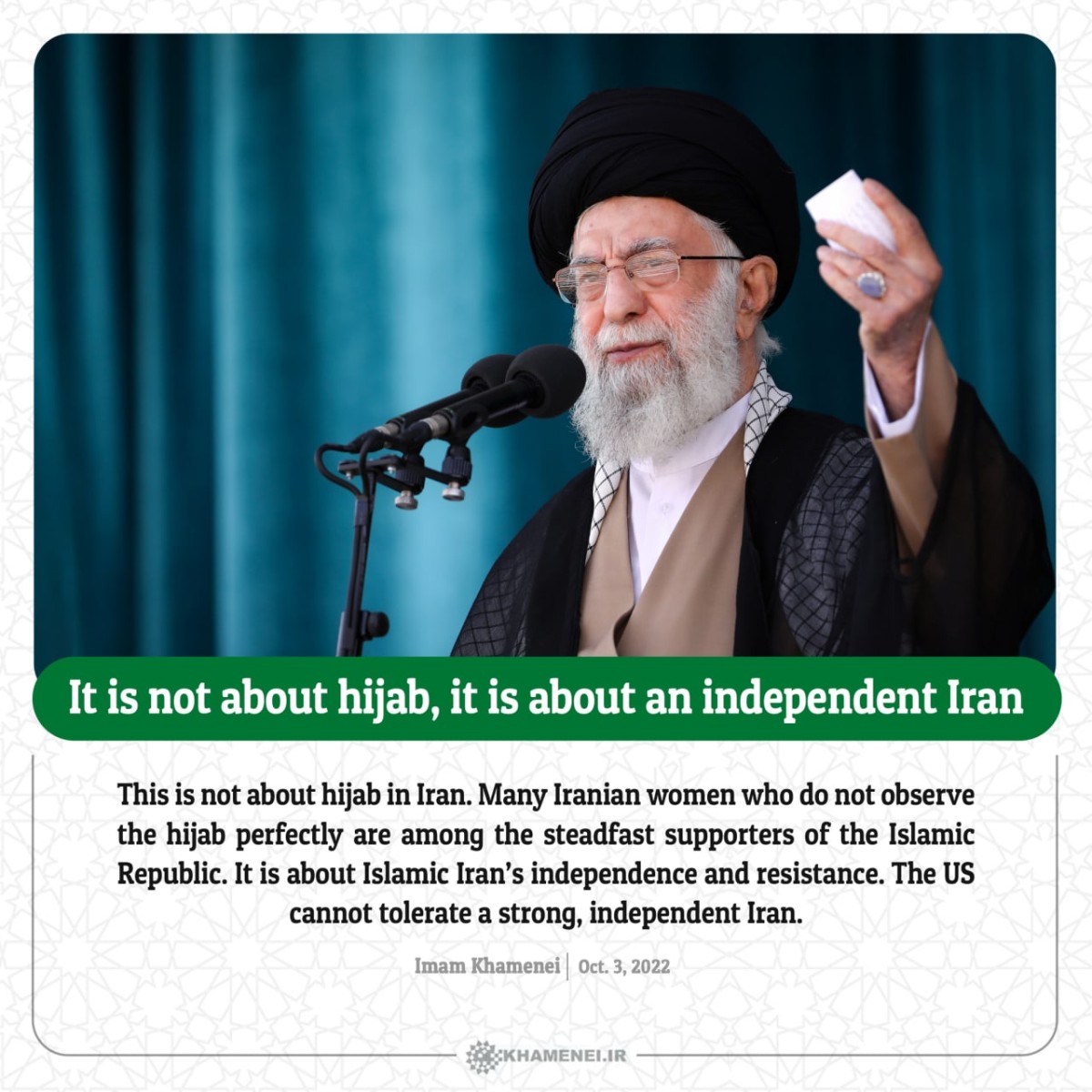 It is not about hijab, it is about an independent Iran