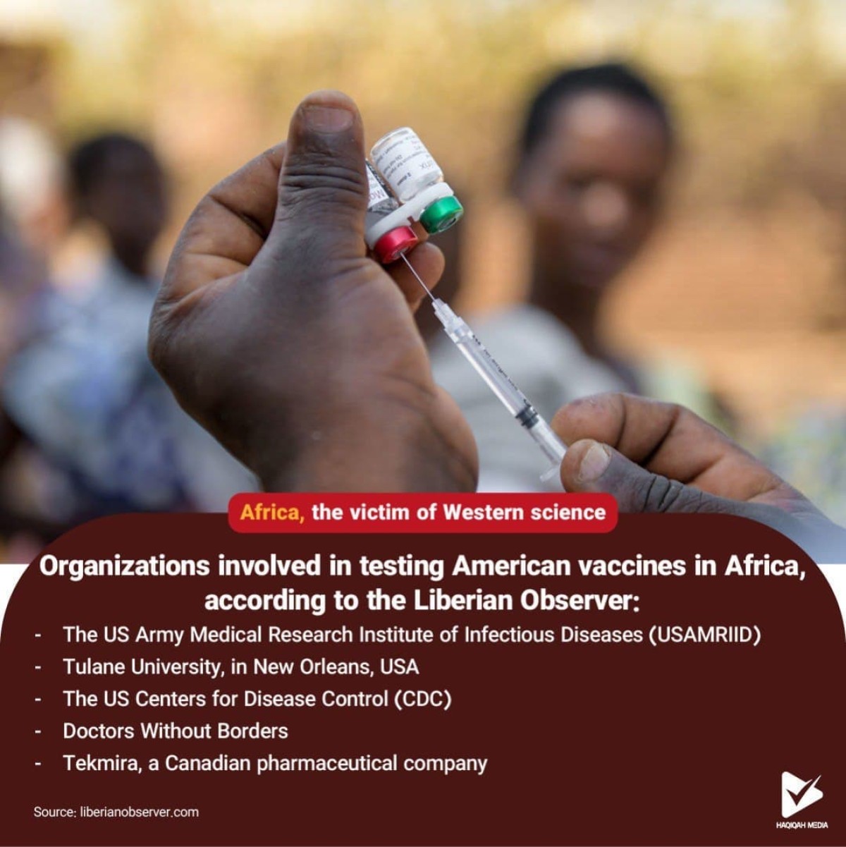 Organizations involved in testing American vaccines in Africa