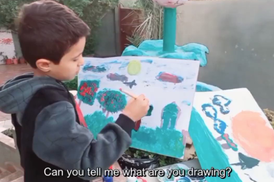 Journalist's Son Paints Israeli Planes in the Sky