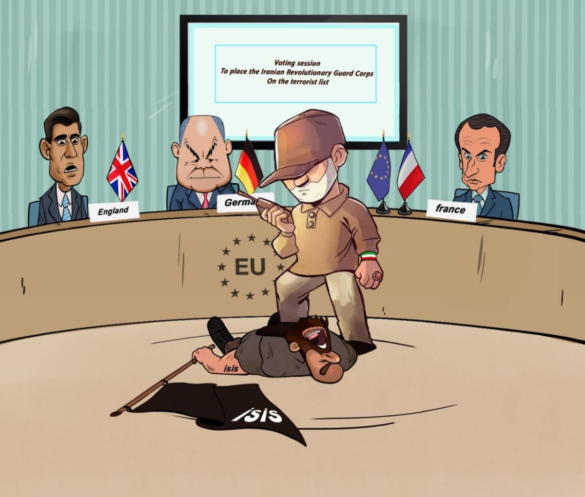 كاريكاتير / الحرس الثوري يحارب الارهاب والغرب يضعه على لائحة الارهاب!