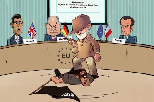كاريكاتير / الحرس الثوري يحارب الارهاب والغرب يضعه على لائحة الارهاب!