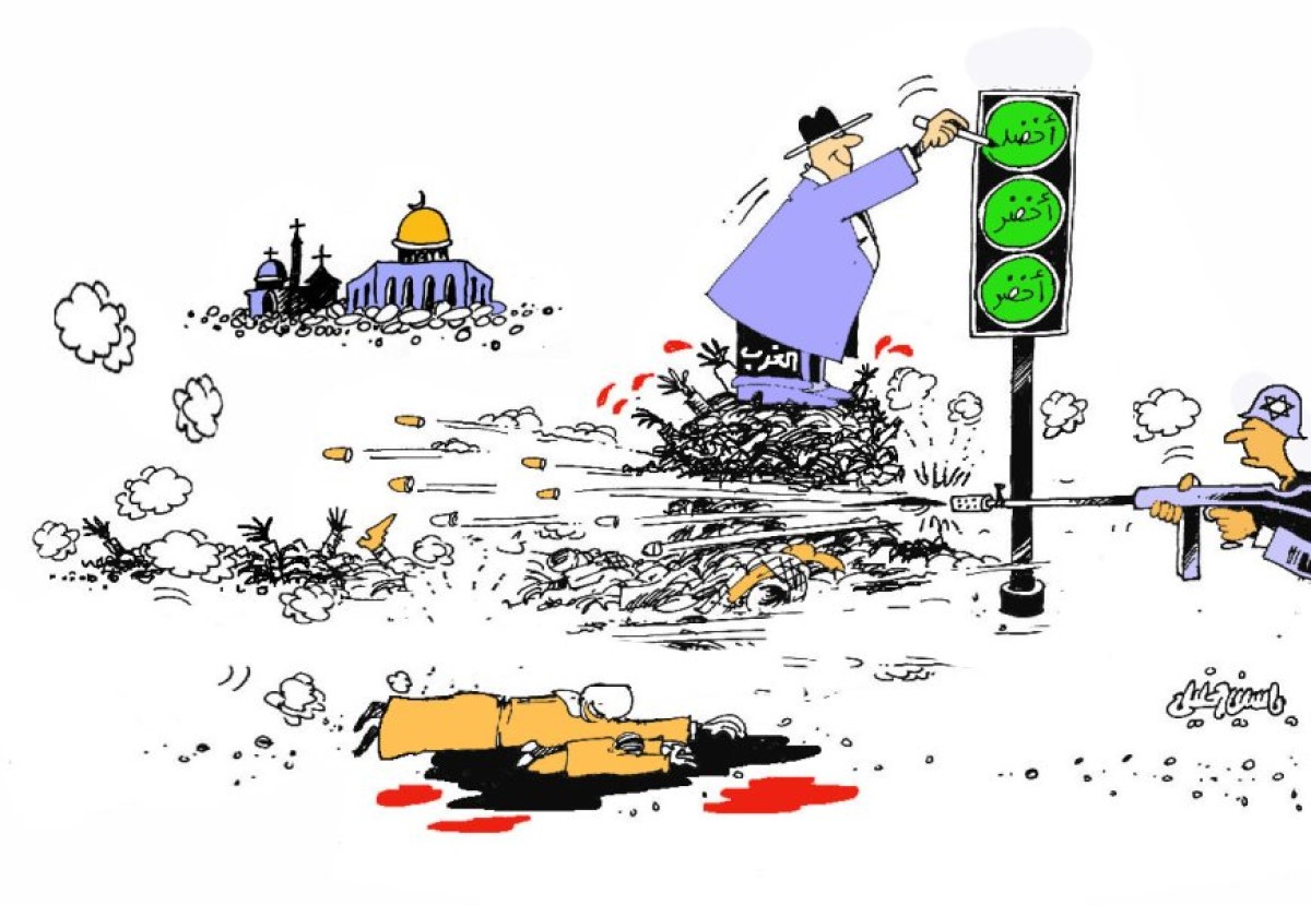 كاريكاتير / الضوء الاخضر من الغرب للكيان الصهيوني