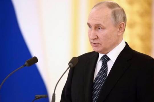 Putin slams US and EU envoys at Kremlin ceremony and blames West for deteriorating relations