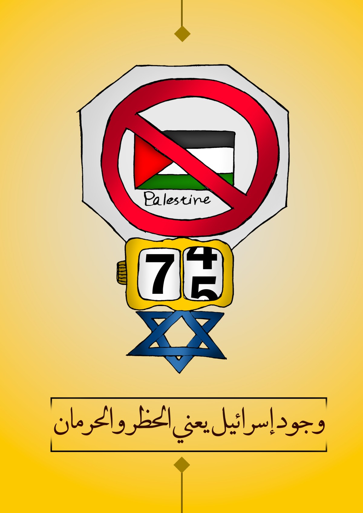 كاريكاتير / وجود إسرائيل يعني الحظر والحرمان