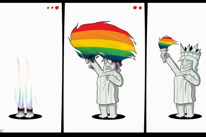 كاريكاتير / أمريكا أمة مثلية