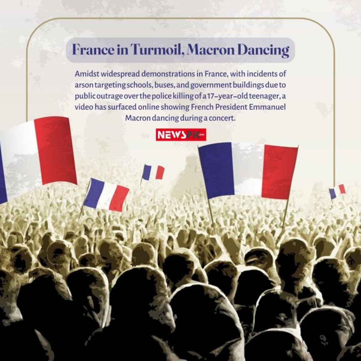 France in Turmoil, Macron Dancing