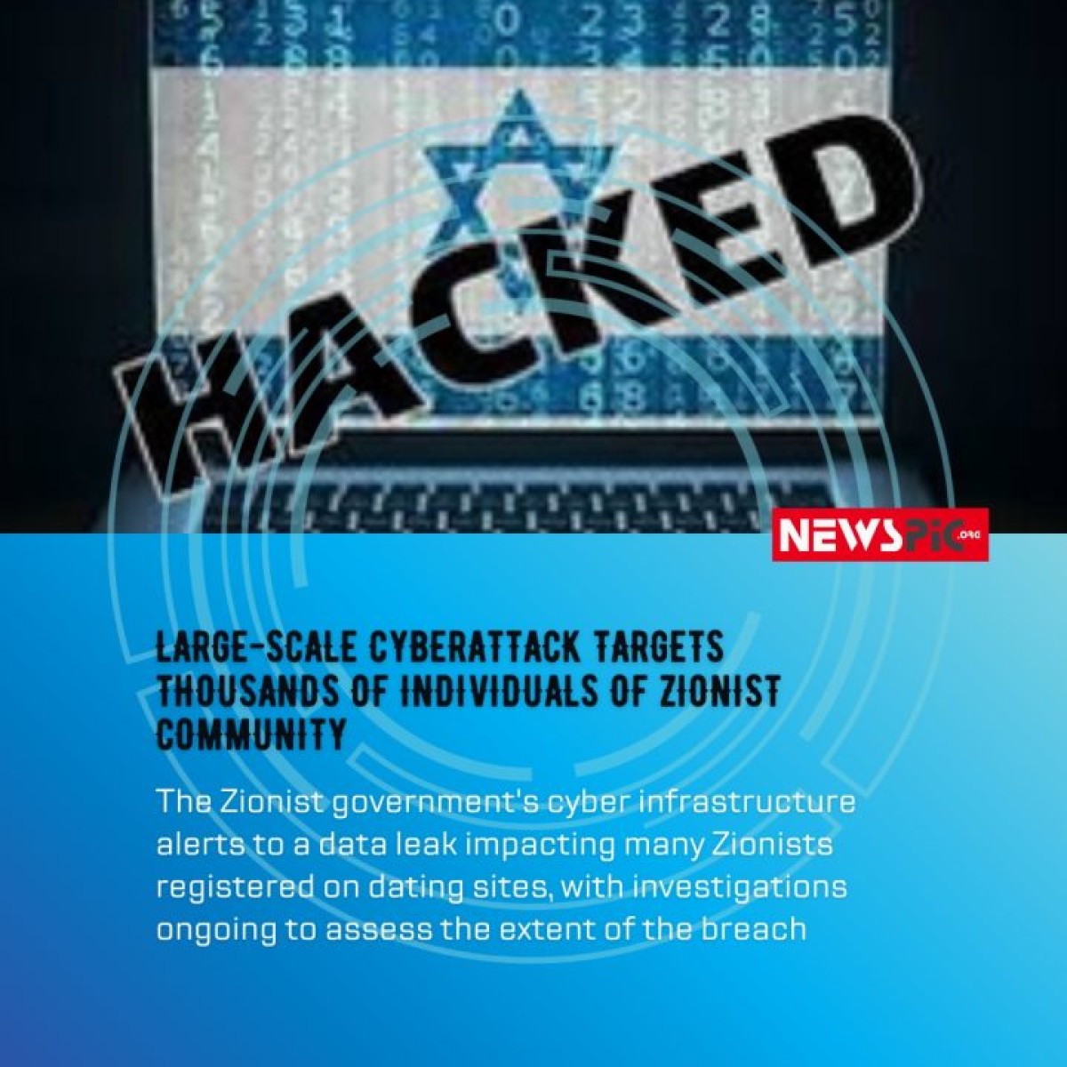 LARGESCALE CYBERATTACK TARGETS THOUSANDS OF INDIVIDUALS OF ZIONIST COMMUNITY