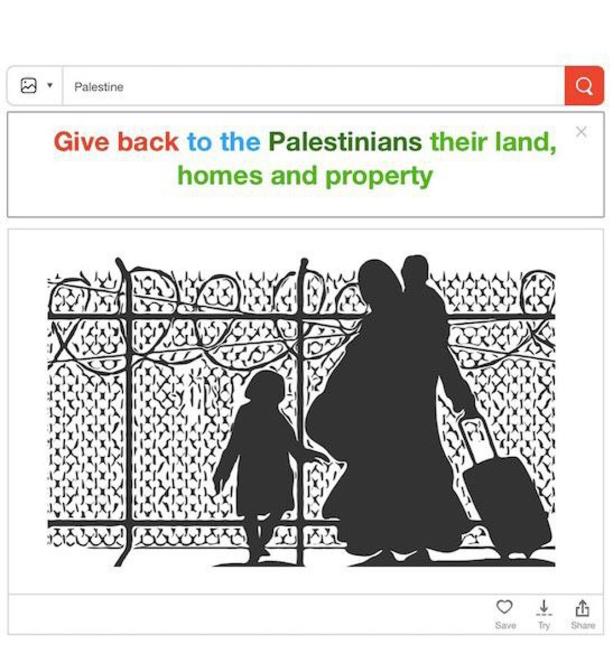 Palestine Give back to the Palestinians their land, homes and property