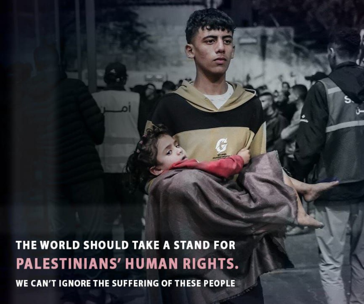 THE WORLD SHOULD TAKE A STAND FOR PALESTINIANS' HUMAN RIGHTS