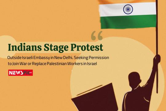Indians Stage Protest Outside Israeli Embassy in New Delhi