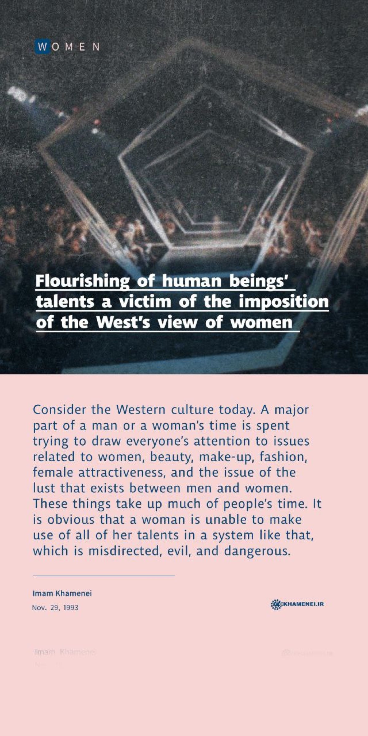 Flourishing of human beings’ talents a victim of the imposition of the West’s view of women