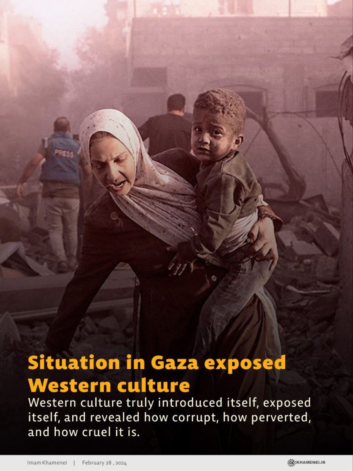 Situation in Gaza exposed Western culture
