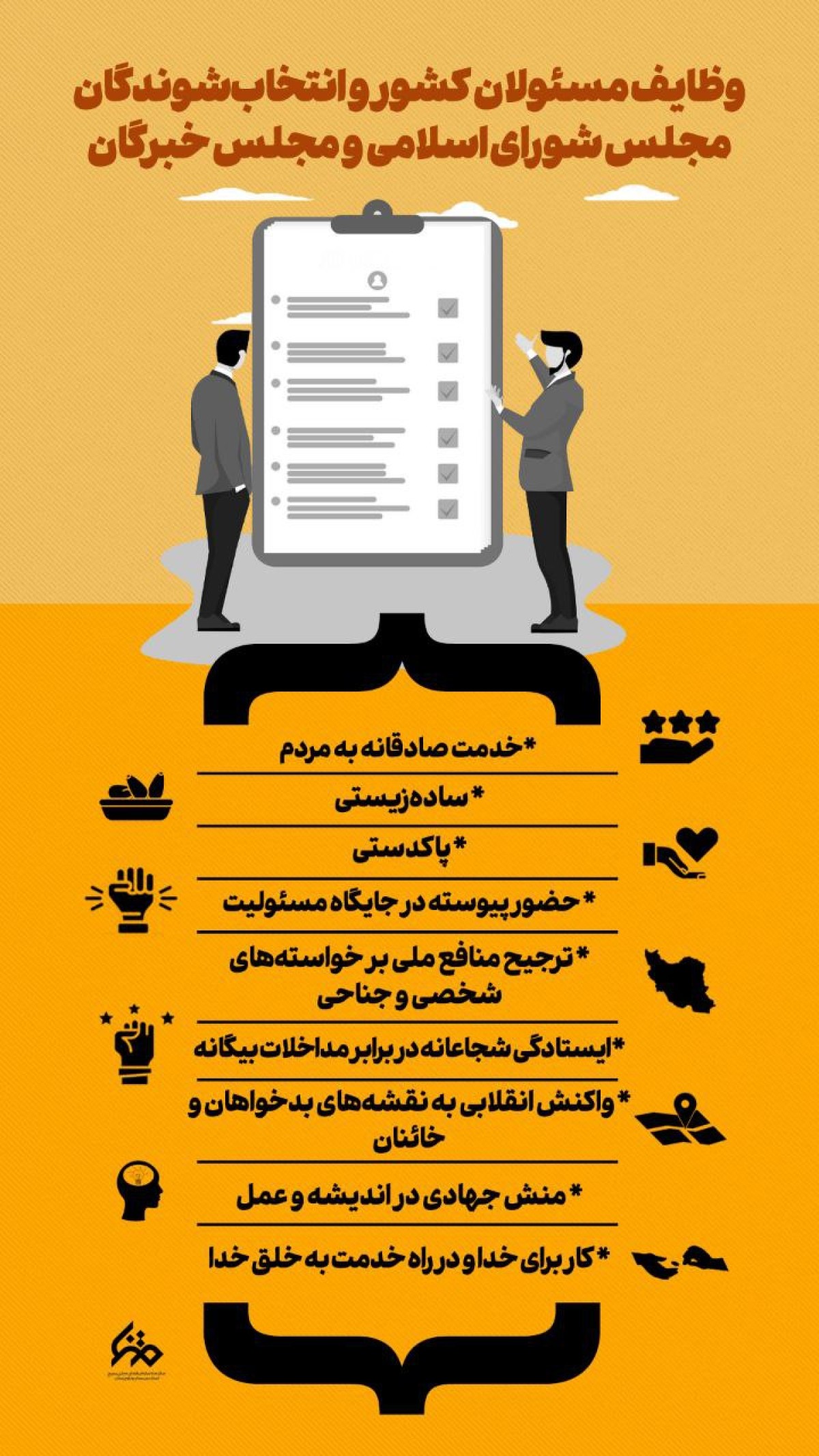 وظایف  انتخاب شوندگان مجلس شورای اسلامی و مجلس خبرگان
