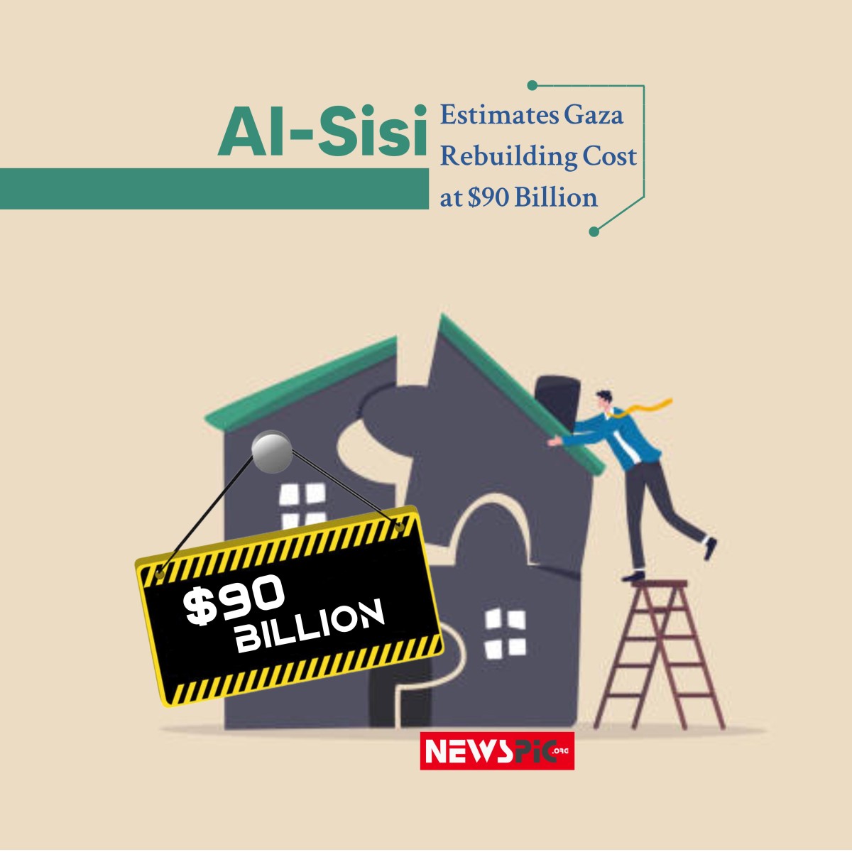 Al-Sisi Estimates Gaza Rebuilding Cost at $90 Billion