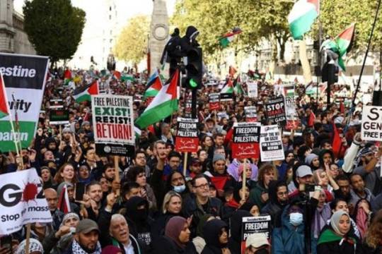 قلب لندن دوباره در حمایت از مردم فلسطین تپید