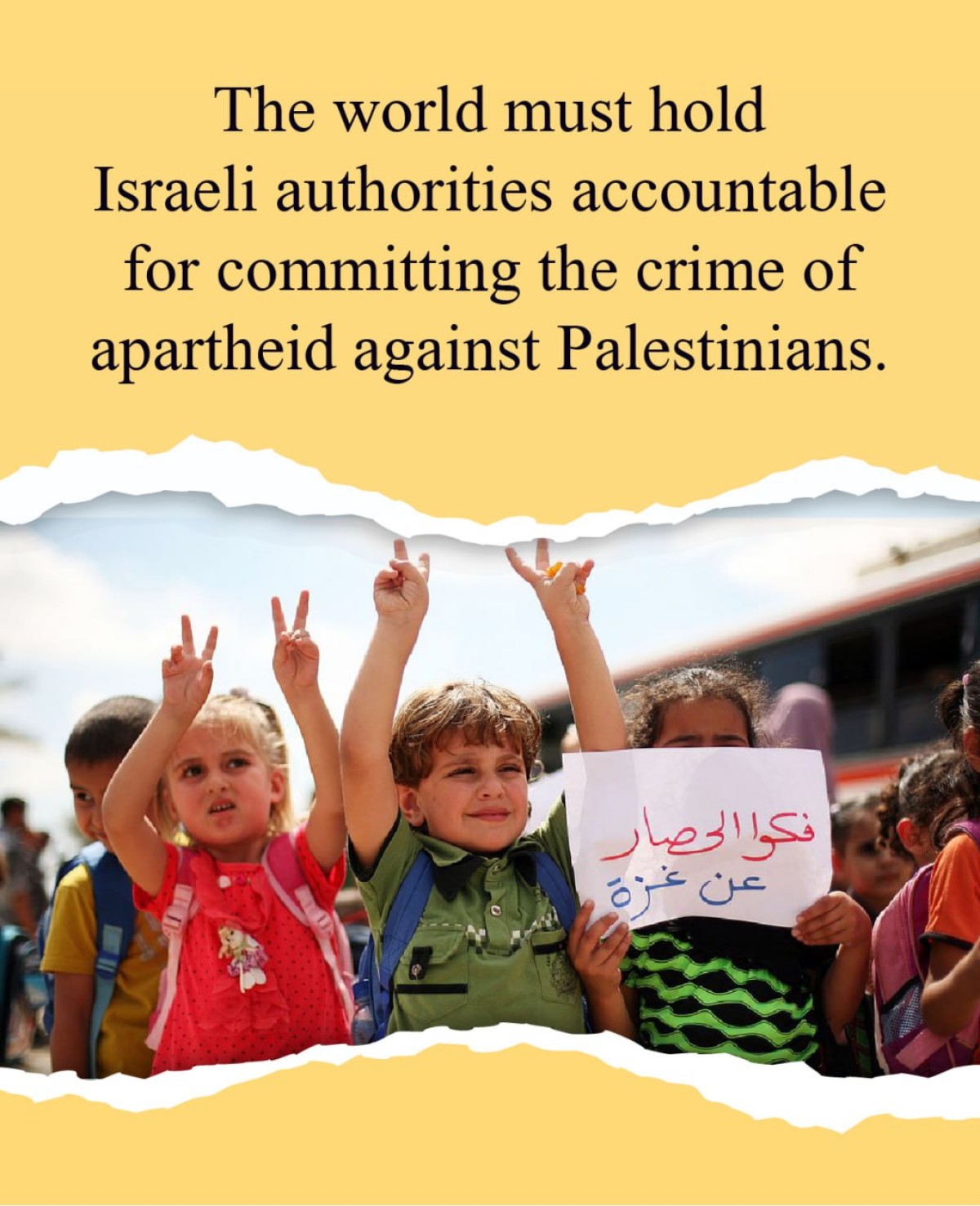 The world must hold Israeli authorities accountable for committing the crime of apartheid against Palestinians.