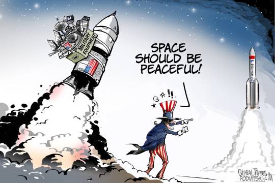 US' empty talk on peace in space.