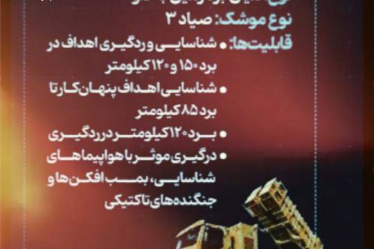 مجموعه اینفوگرافی : مهم ترین سامانه های پدافندی ایران سری سوم