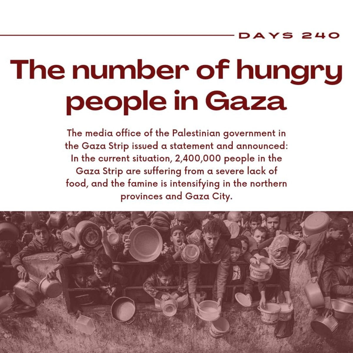 The number of hungry people in Gaza