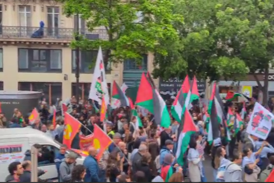 مجموعه ویدیو : تظاهرات مردم پاریس برای آزادی فلسطین و پایان دادن به تجاوز به نوار غزه