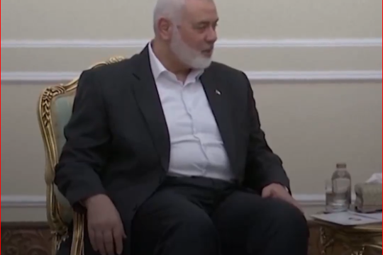 Ismail Haniyeh in Tehran on Monday July 29