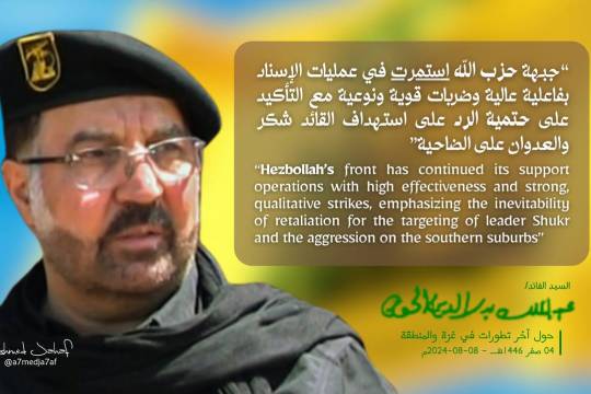 Hezbollah’s front has continued its support operations with high effectiveness and strong qualitative strike