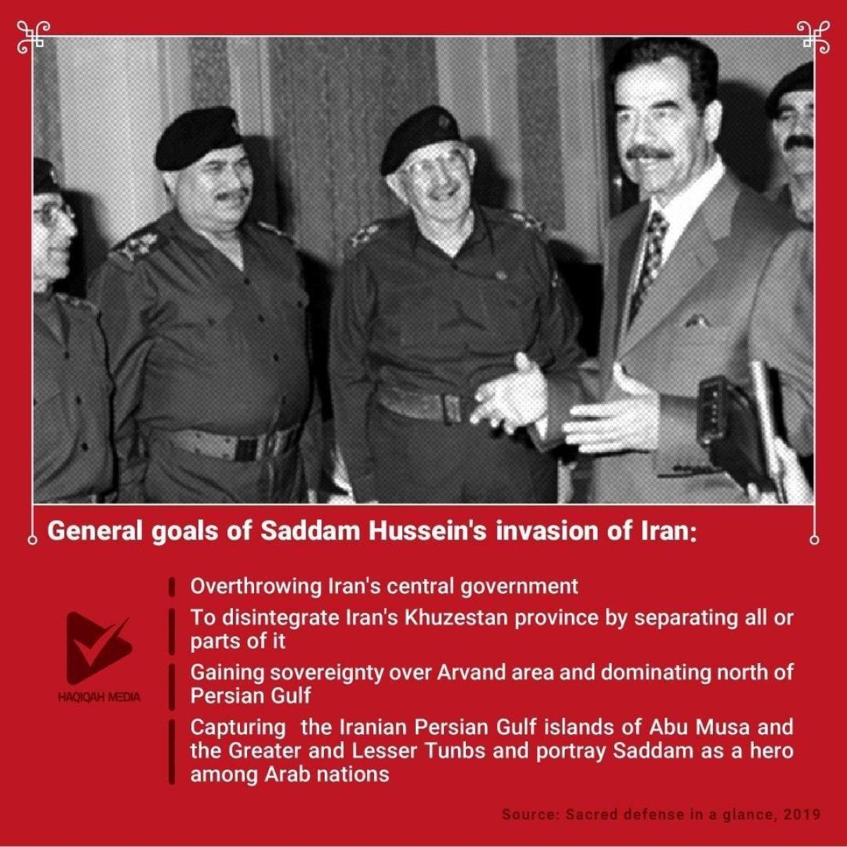 General goals of Saddam Hussein's invasion of Iran