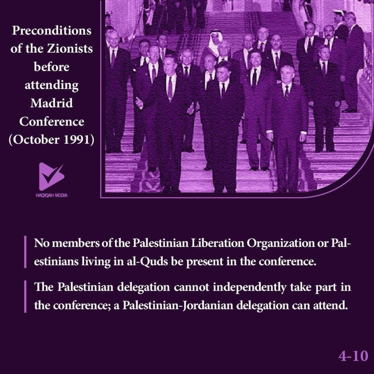 Preconditions of the Zionists before attending Madrid Conference  4