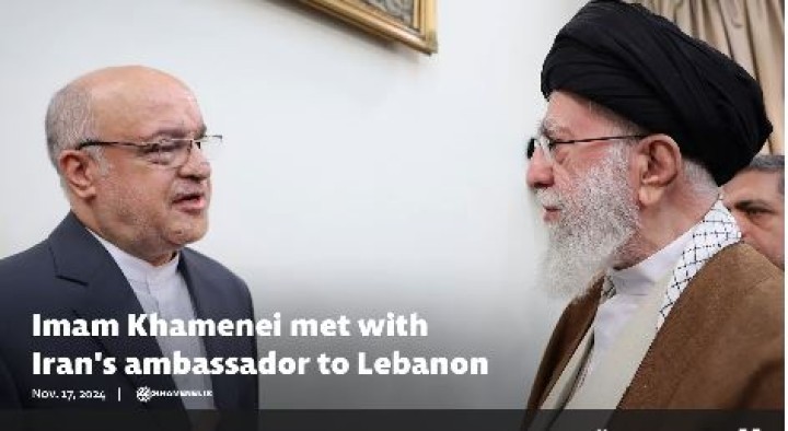 Imam Khamenei met with Iran's ambassador to Lebanon